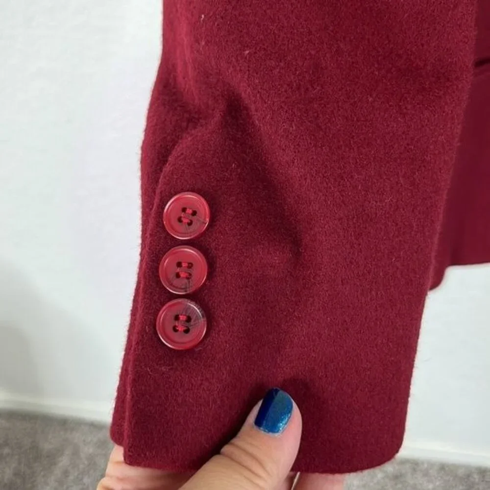 LL Bean Wool Jewel Tone Winter Coat Blazer